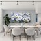 Floral Wall Art – Large Blue & White Canvas Painting, Textured Flower Wall Decor, Landscape Artwork for Living Room, Bedroom & Home